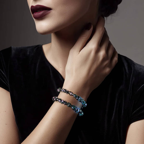 Midnight Blossom | Firefly Glass Diamonds Skull Bracelet